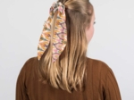 Short tail scrunchie ikat ocre