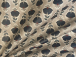 35cm coated fabric coupon ex2579 navy ochre shanti