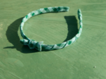Thin headband green mint gingham