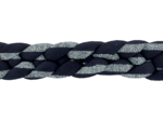 Plait hair slide striped silver dark blue