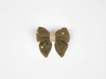 Mini bow tie clip gaze pois or kaki