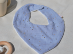 bandana bib gaze pois or bleu baltique