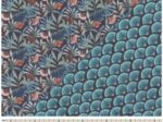 Quilted fabric ex2510 navy palm grove / fans quilt