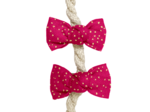 Small bows hair clips fuchsia pailleté