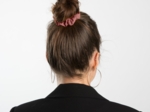 Small scrunchie gaze pois or rouille