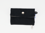 Mini coin purse pouch black large corduroy