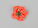 Mini Flower petal hair slide neon orange gingham