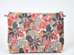 Cosmetic bag with flap cerise en fleur