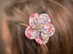 Flower petal hair slide small  porcelaine rosée