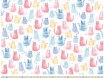 Cotton fabric ex2332 petrol pink multicats