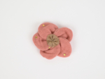 Mini Flower petal hair slide gaze pois or rose thé