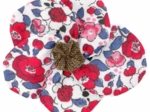 Flower petal hair slide small  rouge corolle