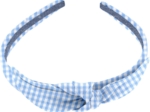 bow headband sky blue gingham
