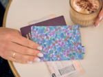 Passport cover pastel fleuri