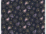 Cotton fabric ex2621 paisley sparkles navy gold