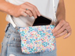 Tiny coton clutch bag champêtre bleuté