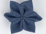 Star flower hairslide light denim