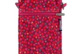 Quilted phone pocket pompons cerise