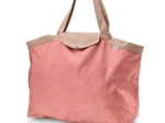 Tote bag with a zip powdered gold triangle
