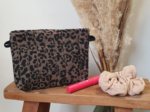 Tiny coton clutch bag mocha quilted leopard