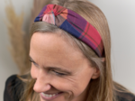 Large Crossed Headband ruby lurex tartan