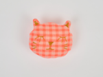 Meow hair slide neon orange gingham