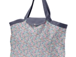 Tote bag with a zip pastel fleuri