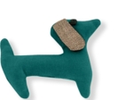 Basset hound hair clip emerald green
