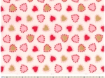 35cm coated fabric coupon petits coeurs