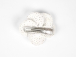 Flower petal hair slide small  white sequined