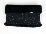 Children fur scarf snood gaze pois or noir
