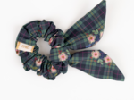 Bunny ear Scrunchie tartan fleuri