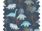 Cotton fabric dino bleu ex1063