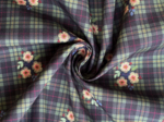 1 m fabric coupon tartan fleuri