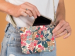 Tiny coton clutch bag cerise en fleur