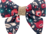 Mini bow tie clip camelias rubis
