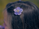 Mini Flower petal hair slide lavandula