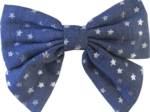 Bow tie hair slide silver star jeans