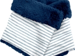 Children fur scarf snood striped blue gray glitter