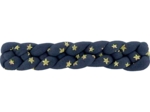 Plait hair slide navy gold star