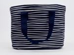 Cooler bag striped  ivory navy