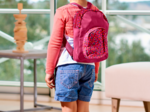 Children rucksack pompons cerise