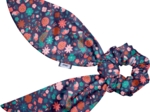Short tail scrunchie huppette fleurie