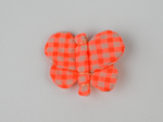 Butterfly hair clip neon orange gingham