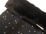 Children fur scarf snood gaze pois or noir