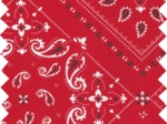 Cotton fabric ex2214 red paisley