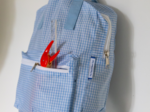 Gaby small backpack sky blue gingham