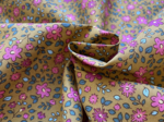 Cotton fabric ex2442 olive pink flower