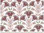 Cotton fabric ex2434 eggplant exotic palm