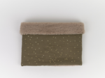 Children fur scarf snood gaze pois or kaki